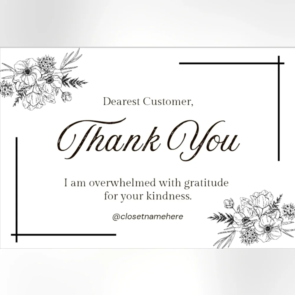 50 Custom 4x6 Floral Thank You Stickers
